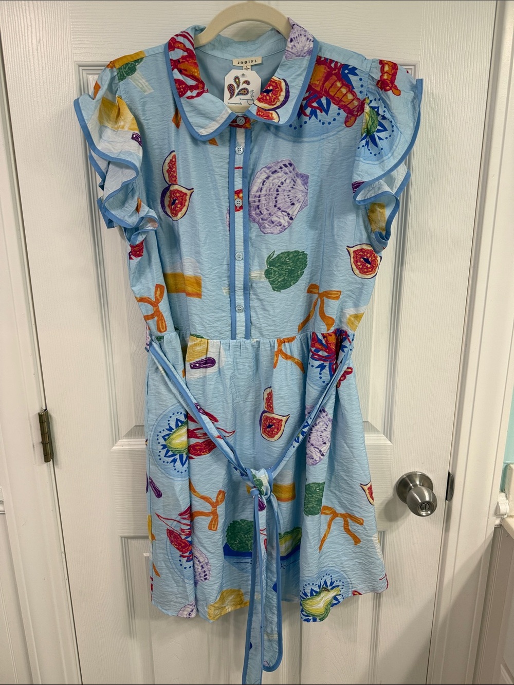 NWT Jodifl dress in pale blue.  Size Large